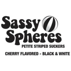 YumJunkie Sassy Spheres Cherry Black Striped Ball Lollipops: 100-Piece Bag -Candy Store yumjunkie sassy spheres cherry black striped ball lollipops 100 piece bag candy warehouse 3