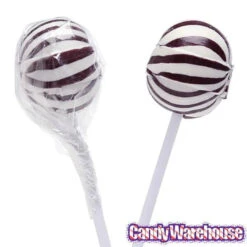 YumJunkie Sassy Spheres Cherry Black Striped Ball Lollipops: 100-Piece Bag -Candy Store yumjunkie sassy spheres cherry black striped ball lollipops 100 piece bag candy warehouse 4